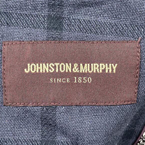 Johnston & Murphy Blazer Mens Large Blue Windowpane Linen Blend - Picture 3 of 9